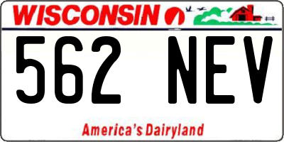 WI license plate 562NEV