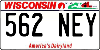 WI license plate 562NEY