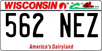 WI license plate 562NEZ