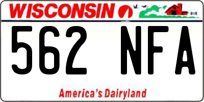 WI license plate 562NFA