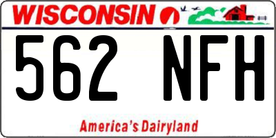 WI license plate 562NFH