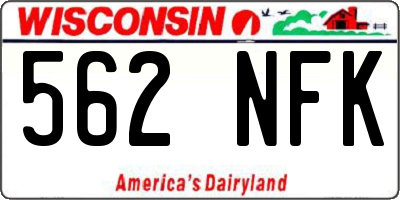 WI license plate 562NFK