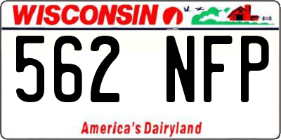 WI license plate 562NFP