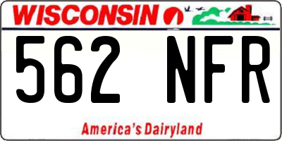 WI license plate 562NFR