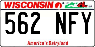 WI license plate 562NFY