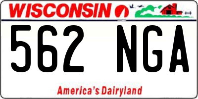 WI license plate 562NGA