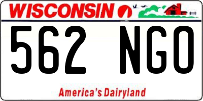 WI license plate 562NGO