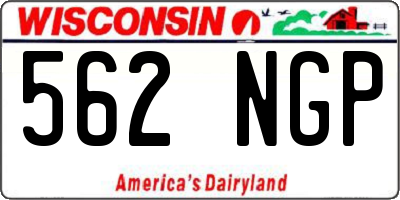 WI license plate 562NGP