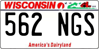 WI license plate 562NGS