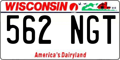 WI license plate 562NGT