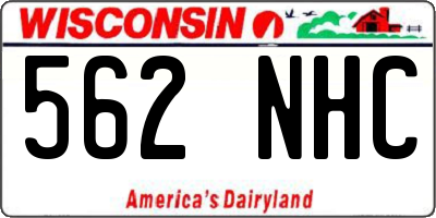 WI license plate 562NHC