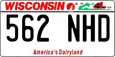 WI license plate 562NHD
