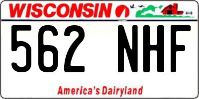 WI license plate 562NHF
