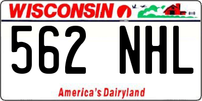 WI license plate 562NHL
