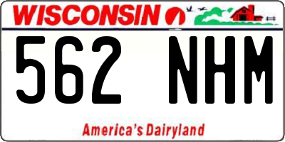 WI license plate 562NHM