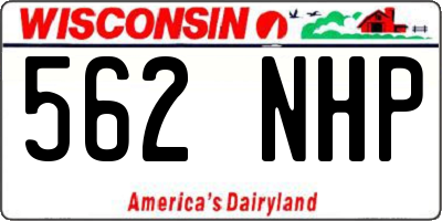 WI license plate 562NHP