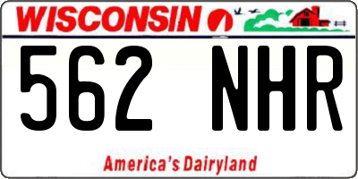WI license plate 562NHR