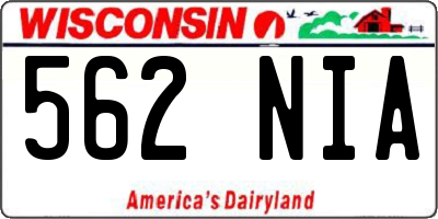 WI license plate 562NIA