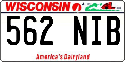 WI license plate 562NIB