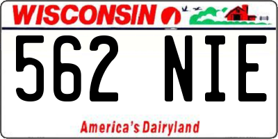 WI license plate 562NIE