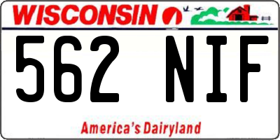 WI license plate 562NIF