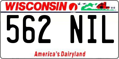 WI license plate 562NIL