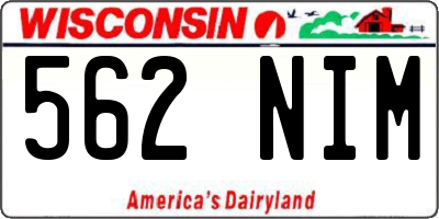 WI license plate 562NIM
