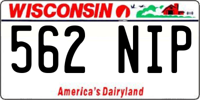 WI license plate 562NIP