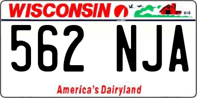 WI license plate 562NJA