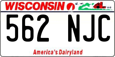WI license plate 562NJC