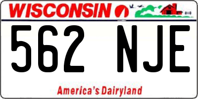 WI license plate 562NJE