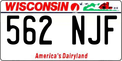 WI license plate 562NJF