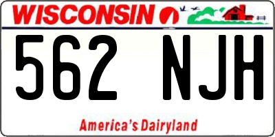 WI license plate 562NJH