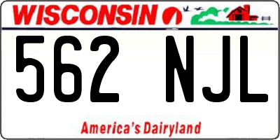 WI license plate 562NJL