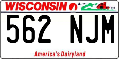 WI license plate 562NJM