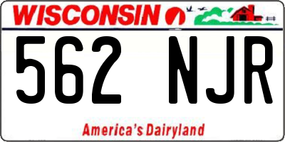 WI license plate 562NJR