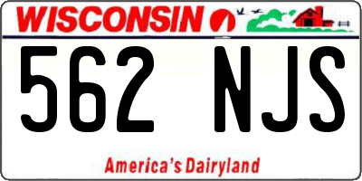 WI license plate 562NJS