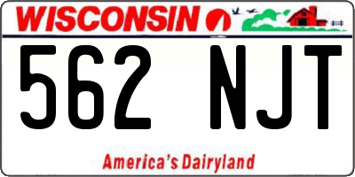 WI license plate 562NJT