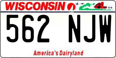 WI license plate 562NJW
