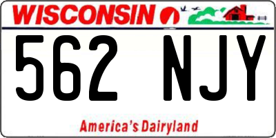 WI license plate 562NJY
