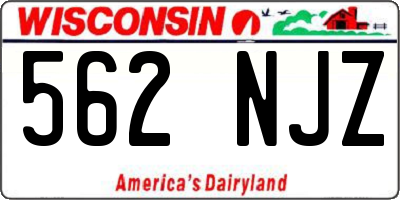 WI license plate 562NJZ