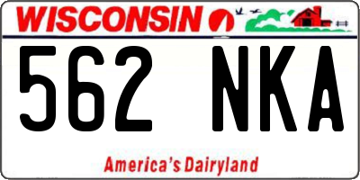 WI license plate 562NKA