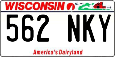 WI license plate 562NKY