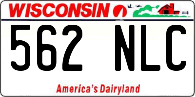 WI license plate 562NLC
