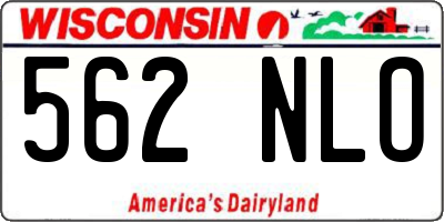 WI license plate 562NLO