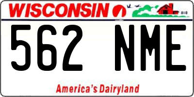 WI license plate 562NME