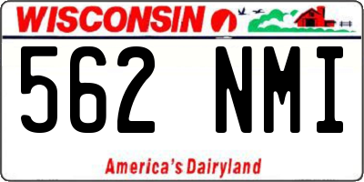 WI license plate 562NMI