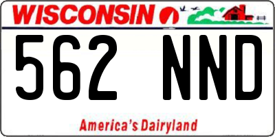 WI license plate 562NND