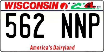 WI license plate 562NNP