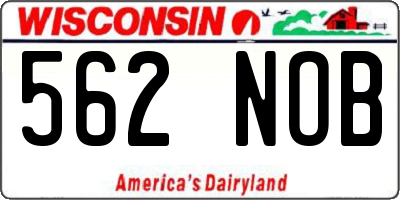 WI license plate 562NOB
